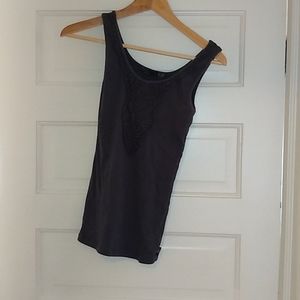 Gray Prana tank top with applique detail